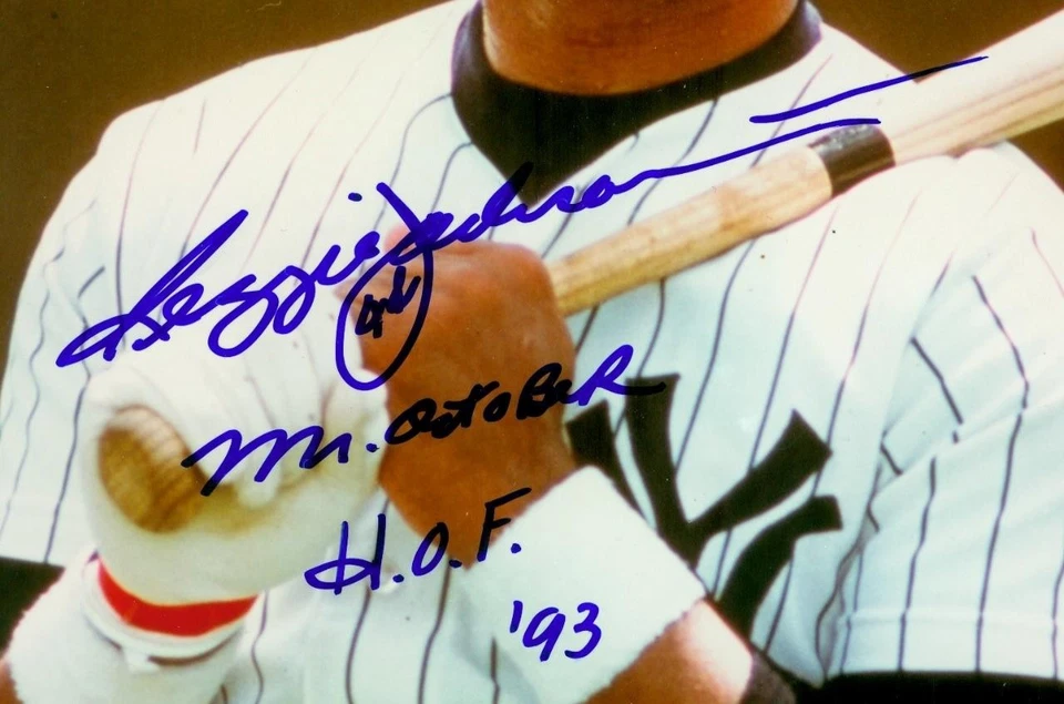 123, Reggie Jackson HOF, Original Autograph, 8x10 Photo, NY Yankees, Mr. October - Image 3 of 4