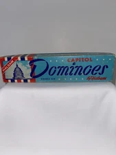 1950s Capitol Dominoes By Halsam Double Six Set No. 630 28 Pieces Complete