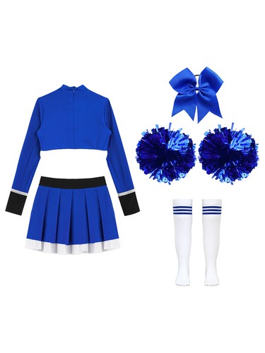 Kids Girls Dancewear Rhinestone Uniform Patchwork Outfit Skirt Dress Up Dance - Picture 14 of 72