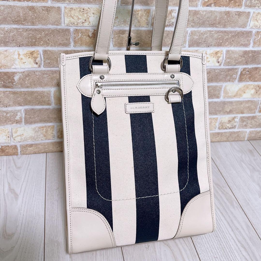Burberry tote bag White Blue Canvas