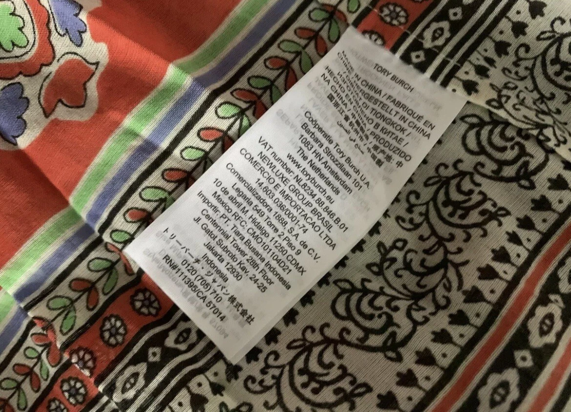 Abito prendisole nuovo con etichette autentico TORY BURCH LEGACY PAISLEY SMOCKED TAGLIA Medium $450