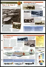 YAK-1 & YAK-7 #59 Other WWII Aircraft Of The World Fold-Out Card