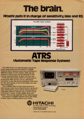 Hitachi  -  D-5500M Cassette Deck - Original Magazine Ad -