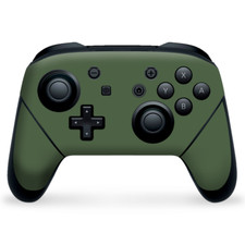 Nintendo Switch Pro Controller Skin Decal Vinyl Wrap - Solid Olive Green