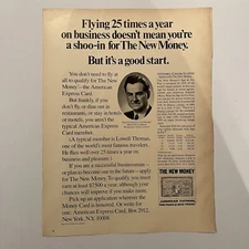 1970 American Express Card Print Ad Amex The New Money Card Credit Original