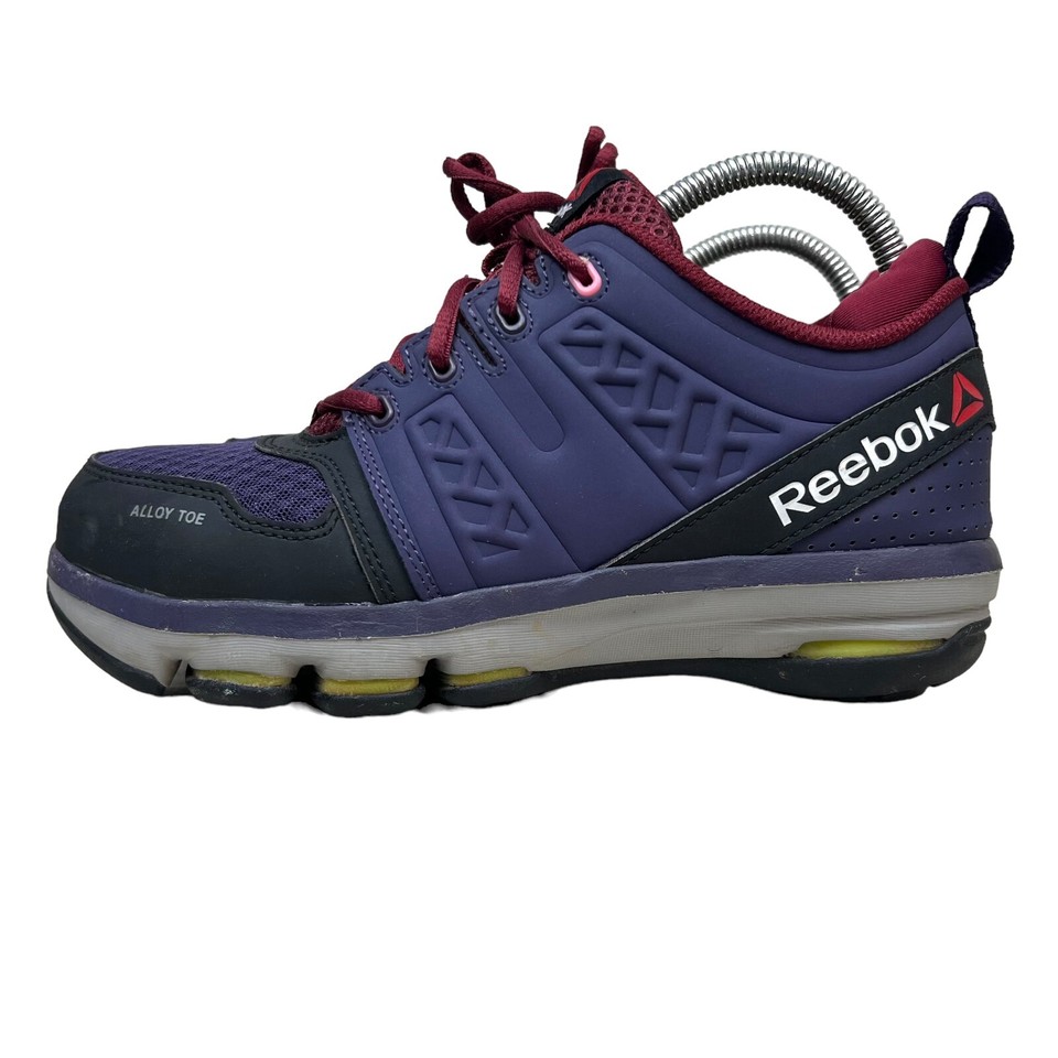 Reebok DMX Flex Work Shoe Alloy Toe Cushioned Insoles Purple Leather ...