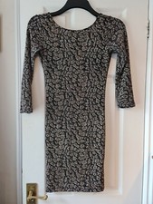 BNWT Topshop Bodycon  Shimmer 3/4 Sleeve  Dress Size 8
