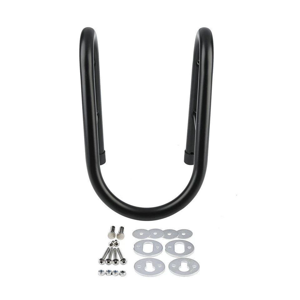 2 Set 6.5" Wheel Chock Kit Scooter Bike Stand Trailer Truck Mount Kit Black New - Image 4 of 4