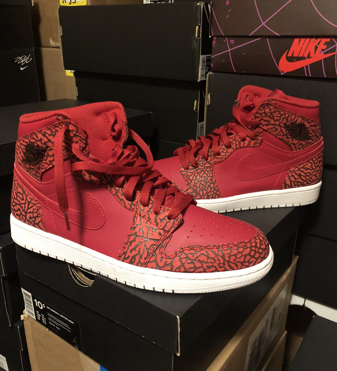 jordan 1 retro red elephant print