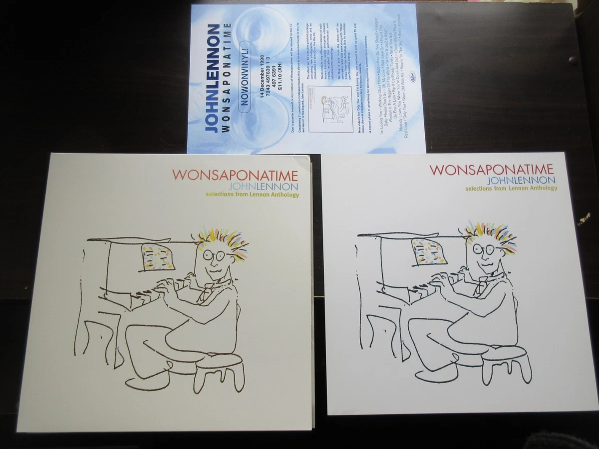 John Lennon Wonsaponatime EU DBL Vinyl LP w Promo Flat 98674 Beatles Once  Upon