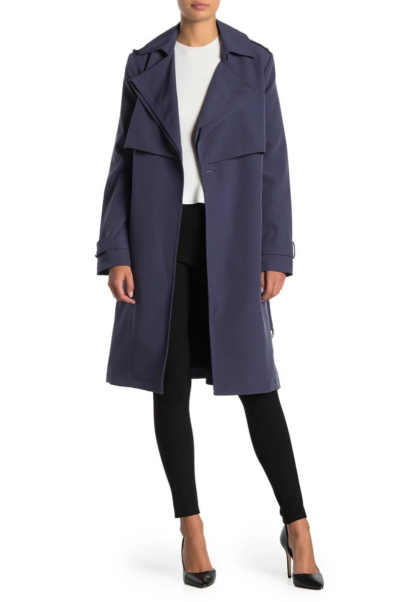 NWT MICHAEL Michael Kors Missy Belted Trench Coat Dark Chambray