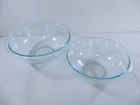 Pyrex 325 326 Nesting Mixing Bowl Set 2.5 QT 2.4L 4 QT 3.8L Clear Aqua Blue Hue