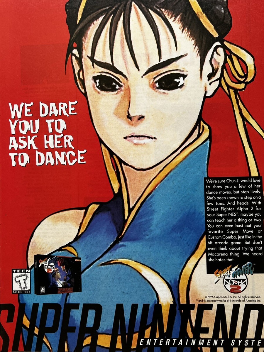 Rare 1996 STREET FIGHTER: Alpha 2 SNES Pair of Print Ads Art Rare 1996 STREET FIGHTER: Alpha 2 SNES Pair of Print Ads Art