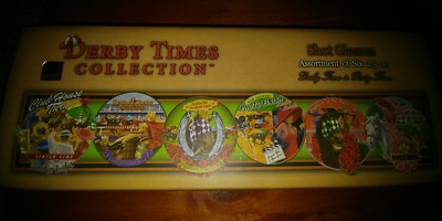NEW  DERBY TIMES COLLECTION double SHOT GLASSES ASSORTMENT SET OF 6- 2.5 oz
