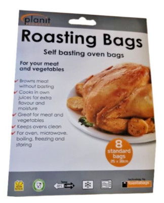 8 x Putenbräter mittel 25x38cm Toastbeutel Huhn Fleisch Fisch Gemüse