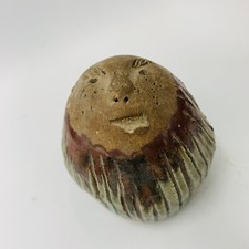 Deva Spirit Rattle Shaker Green Ceremonial Anthropomorphic Face Pottery Clay JBG