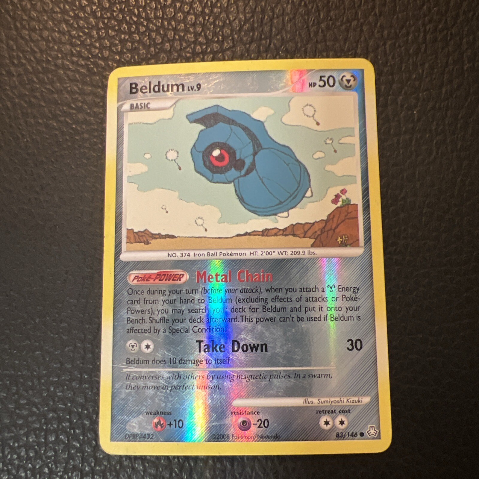 Pokemon Card 2008 Legends Awakened - Beldum 83/146 Reverse Holo Vintage LP *