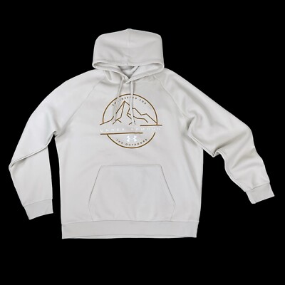 Under Armour Sweatshirt Men XXL Light Beige Hoodie Long Sleeve