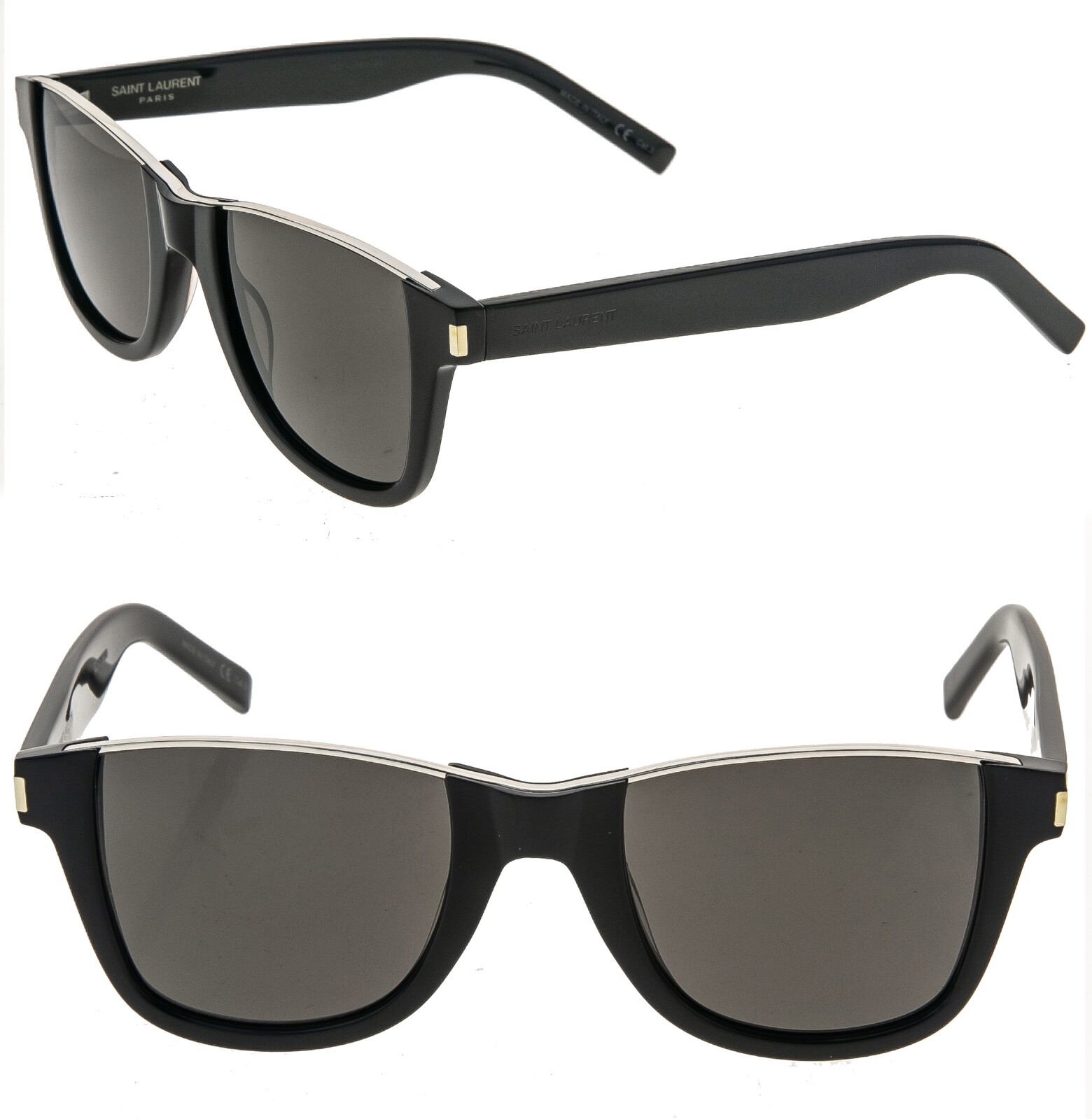 Occhiali da sole SAINT LAURENT CUT AWAY SL 51 SL51 neri passerella unisex 001 classici