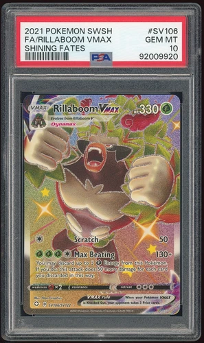 💎 PSA 10 Shiny Rillaboom Shining Fates SV106/SV122 Pokémon TCG 💎