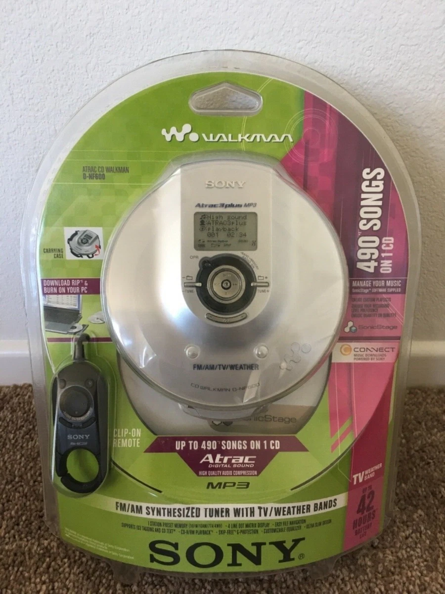 SONY WALKMAN PORTABLE CD PLAYER DNE 600 WITH MP3 ATRAC NEW | EBay