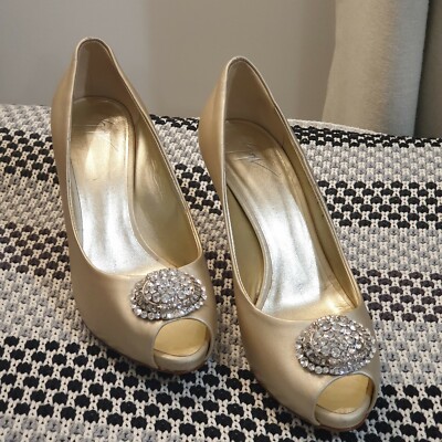 Giuseppe Zanotti Champagne Gold Party Open Toe High Heels