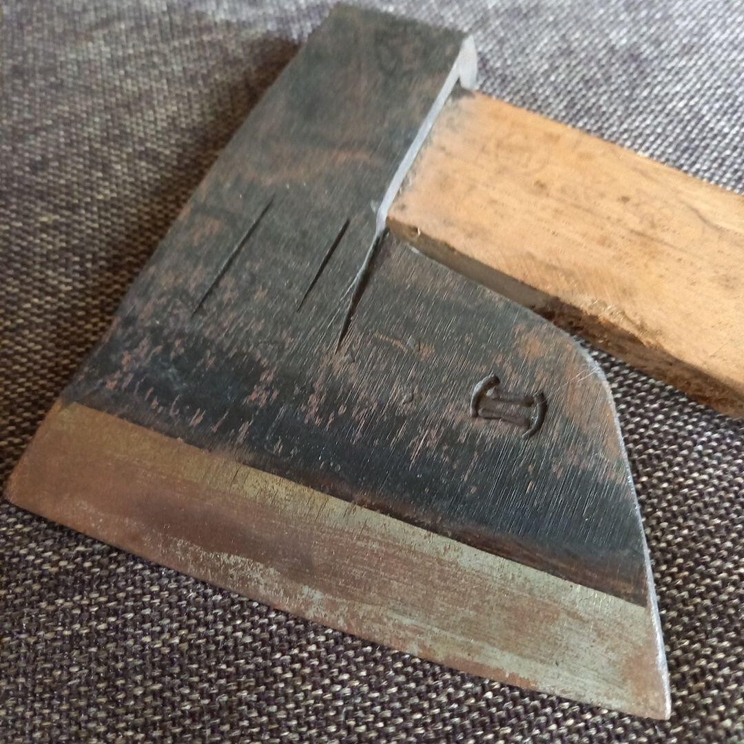 Hache De Camp Vintage Japonaise Artisanale - Outil Bois Extérieur Ancien #158