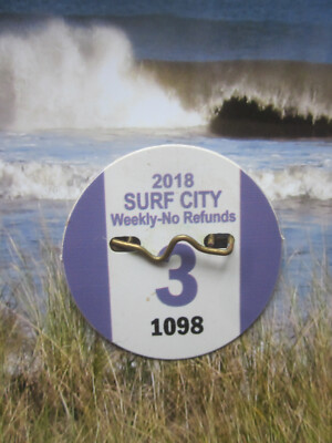 2018 SURF CITY LBI NJ WEEKLY BEACH BADGE/TAG YEARS OLD