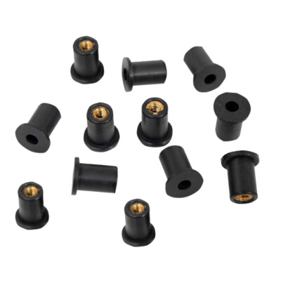 10 Stück M5 Motorrad Verkleidungsschrauben - Clip Muttern Set Schwarz | Für Motorräder & Roller