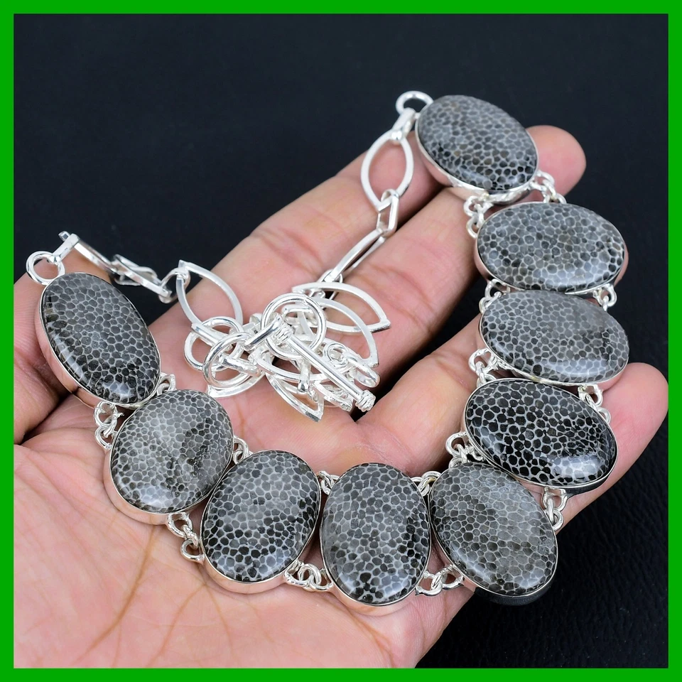 Venda Dia das Mães Prata Esterlina Arraia Coral Pedra Preciosa Moldura Colar Corrente - Imagem 4 de 4