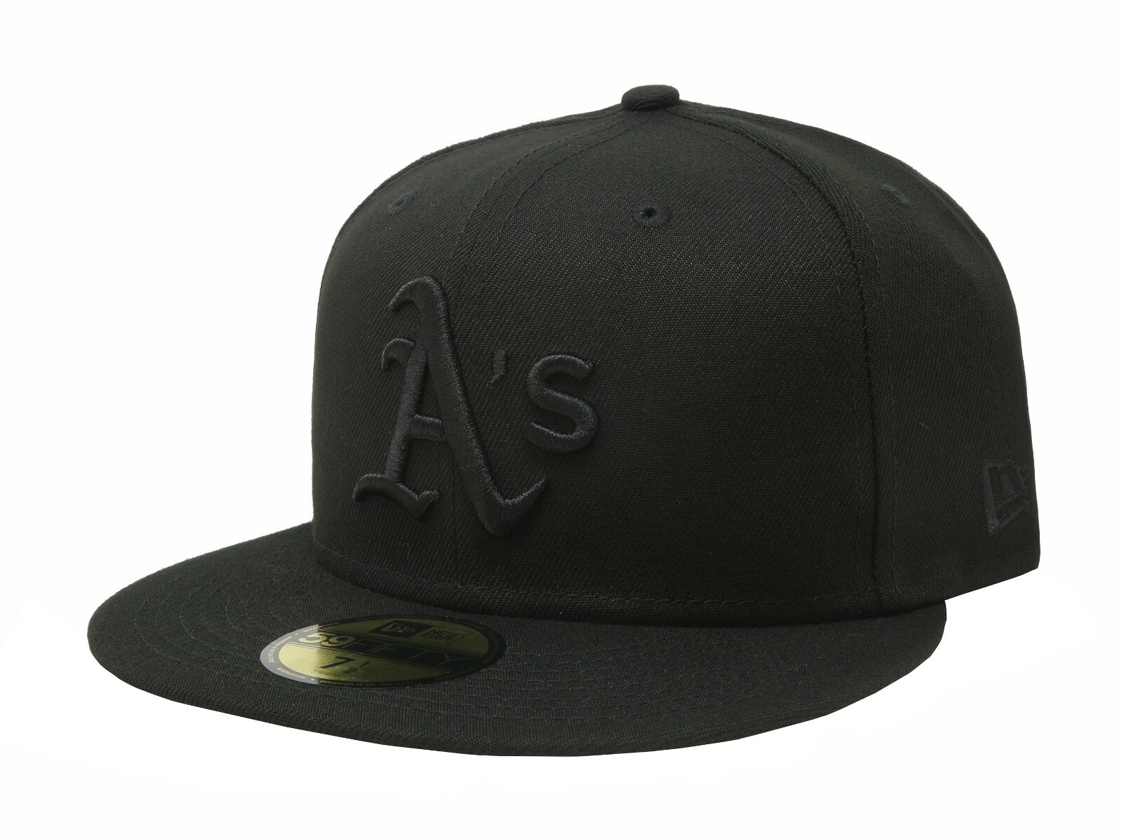 New Era 59Fifty Men Boys Cap Oakland Athletics Black on Black Fitted 5950 Hat