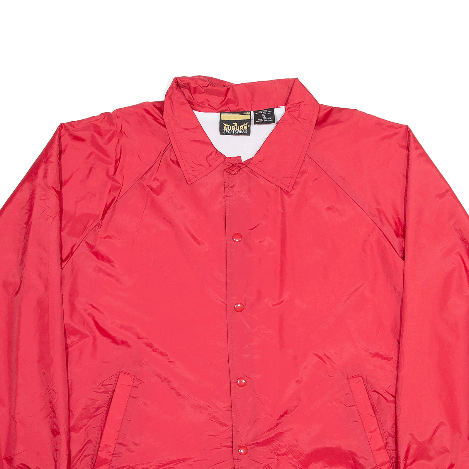 Vintage AUBURN SPORTSWEAR Red Mens 90s Nylon Coach Jacket XL eBay