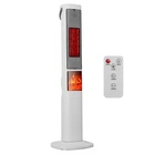 1500W Oscillating Ceramic Tower Space Heater w/ 3D Flame Portable Electric Heat