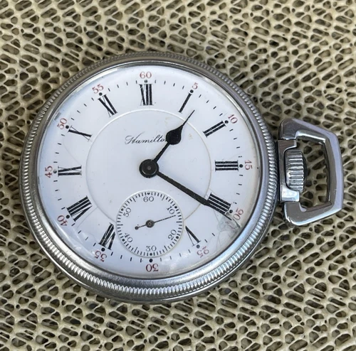 1910 Hamilton Pocket Watch 16s 17j Grade 975 Model 1 Ordinance Department USA