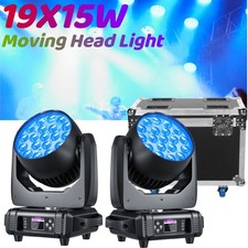 19X15W RGBW ZOOM Beam Moving Head Light Stage Light DMX dj Spot Party Light/case