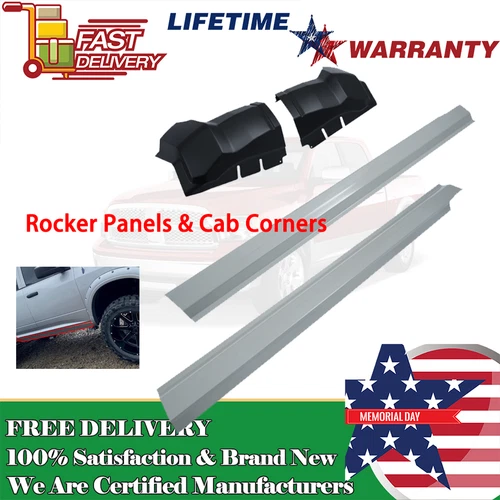 For 2009-18 Dodge Ram 2500 3500 Extended Crew Cab Rocker Panels Cab Corner Pair