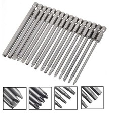 Convenient 100mm Long Screwdriver Bits for TorxHexagonCrossSlotted 4pcs