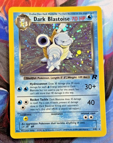 2000 Pokemon Dark Blastoise 3/82 Team Rocket Unlimited Holo Rare Beautiful