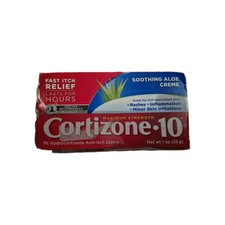 Cortizone 10 Maximum Strength Itch Relief Cream Soothing Aloe Creme Exp. 04/2027