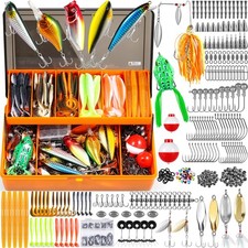404 PCS Fishing Lures, Upgrade XL Fishing Tackle Box with Tackle Included, Cr...