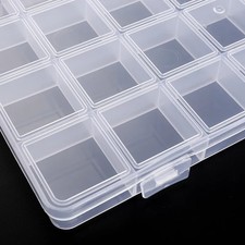 1pc Transparent Plastic Jewelry Storage Box Clear Organizer for Beads - NEW