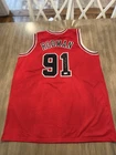 Dennis Rodman Custom Signed Jersey #91 NBA Basketball Chicago Bulls Beckett Cert