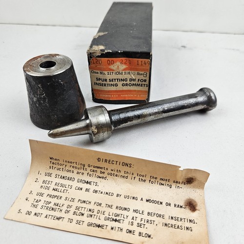 C.S. Osborne No.216 Size 3 Plain Grommet Setting Die Leather Craft Smithing Tool