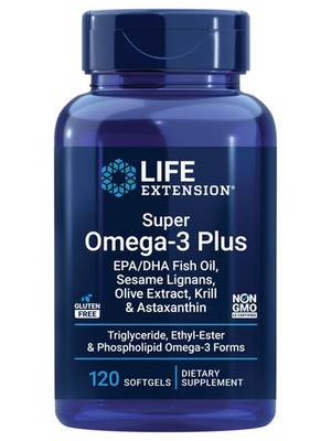 Life Extension Super Omega-3 Plus EPA/DHA 120 Count (Pack of 1), Dark Amber 