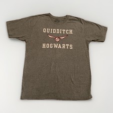 Harry Potter Hogwarts Quidditch Gray T-Shirt Adult Size XLarge Universal Studios