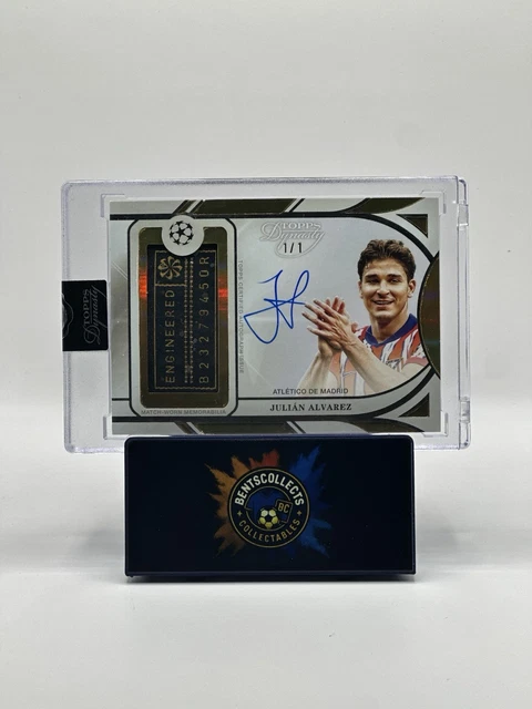 Julian Alvarez Topps Dynasty 1/1 Atletico Madrid Laundry Tag Patch Auto