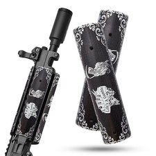 Riot Balls Decorative Picatinny Rail Covers 6 Inch   Life is A Gamble Reaper Des