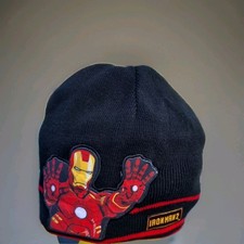 Iron Man 2 Beanie Hat Cap Stark Reversible Black and Red