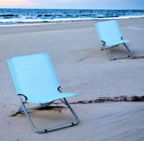 STRANDSTUHL STRAND MEER KLAPPBAR STAHL MIT HIMMLISCHER TUCH - Bild 2 von 2
