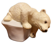Vintage POLAR BEAR Figurine Porcelain Franklin Mint Eva Dalberg BRRRRR! 1982 5”L